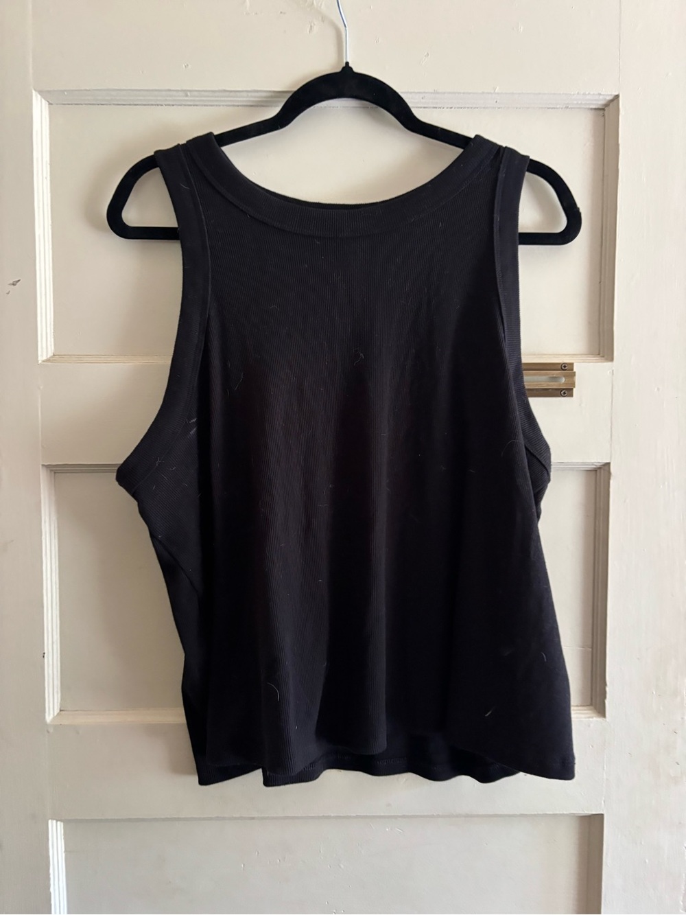 Old Navy Black Ribbed Scoop Neck Tank